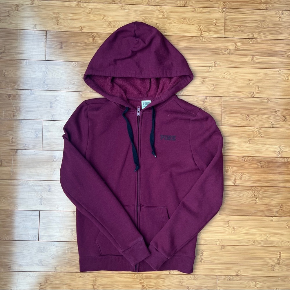 PINK Preowned Maroon Zip Up Hoodie